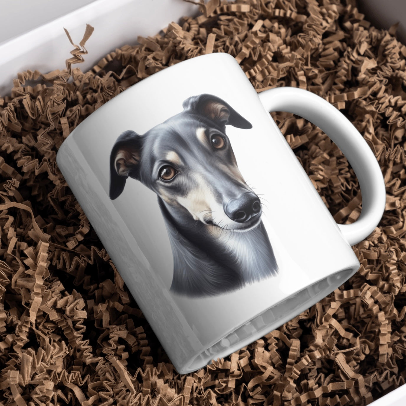 Grey Hound Dog 11oz White Mug, Perfect Gift Idea As It Comes Boxed.