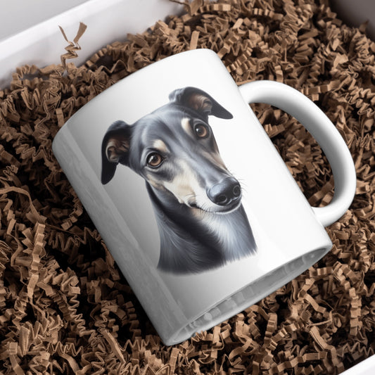 Grey Hound Dog 11oz White Mug, Perfect Gift Idea As It Comes Boxed.