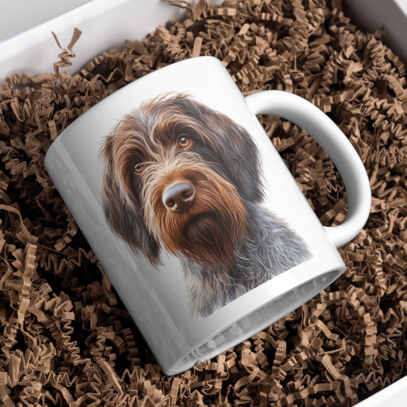 Wirehaired Pointing Griffon Dog 11oz White Mug, Perfect Gift Idea As It Comes Boxed.