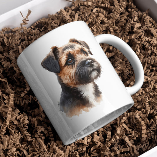 Border Terrier Dog 11oz White Mug, Perfect Gift Idea As It Comes Boxed.
