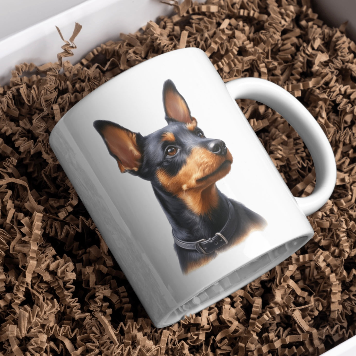 Manchester Terrier Dog 11oz White Mug, Perfect Gift Idea As It Comes Boxed.