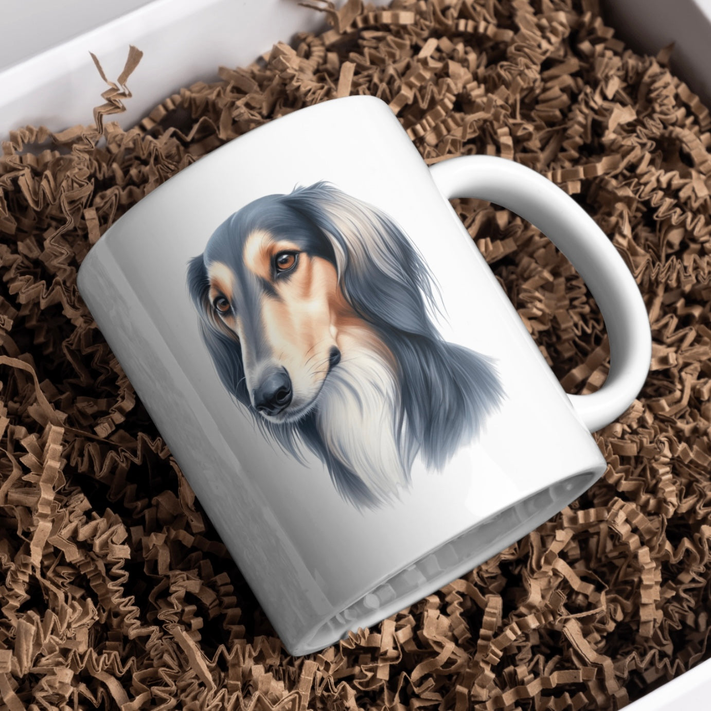Saluki Dog 11oz White Mug, Perfect Gift Idea As It Comes Boxed.