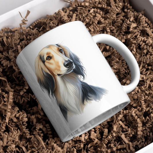 Saluki Dog 11oz White Mug, Perfect Gift Idea As It Comes Boxed.
