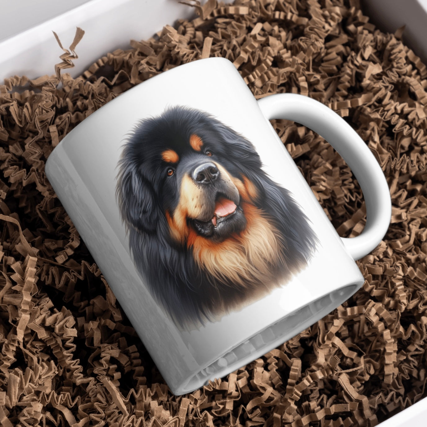 Tibetan Mastiff 11oz White Mug, Perfect Gift Idea As It Comes Boxed.