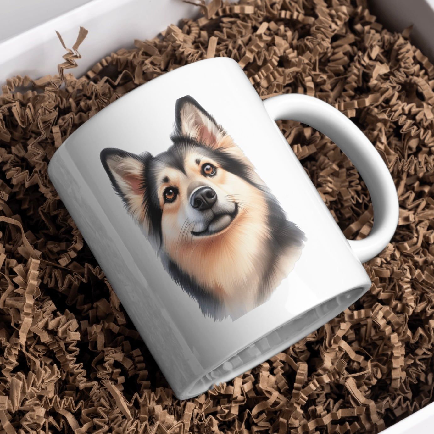 Norwegian Buhund Dog 11oz White Mug, Perfect Gift Idea As It Comes Boxed.