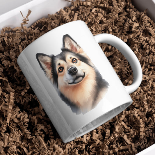 Norwegian Buhund Dog 11oz White Mug, Perfect Gift Idea As It Comes Boxed.