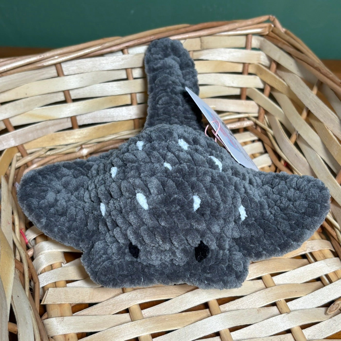 Crochet Chenille Mini Stingrays with Embroidered Eyes