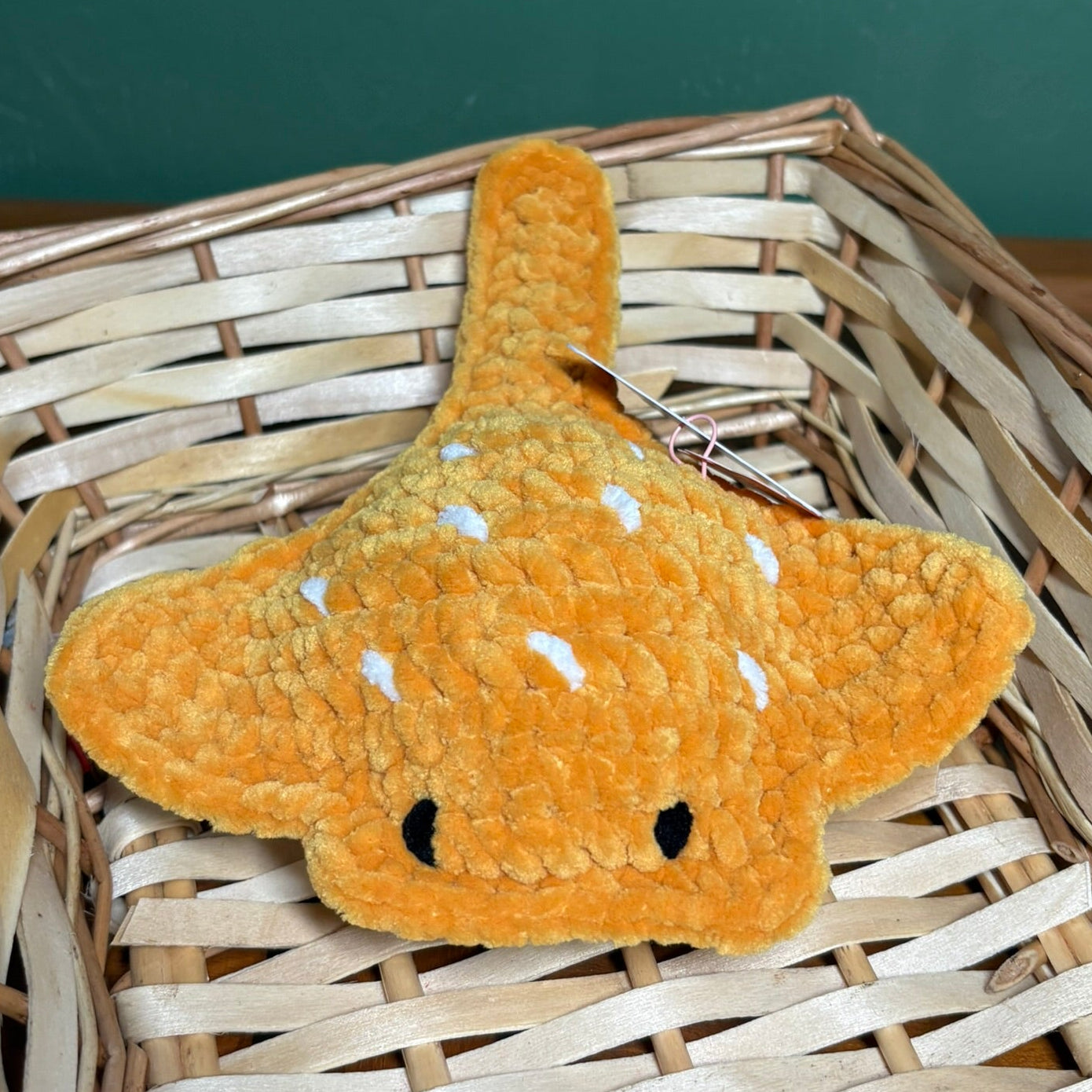 Crochet Chenille Mini Stingrays with Embroidered Eyes