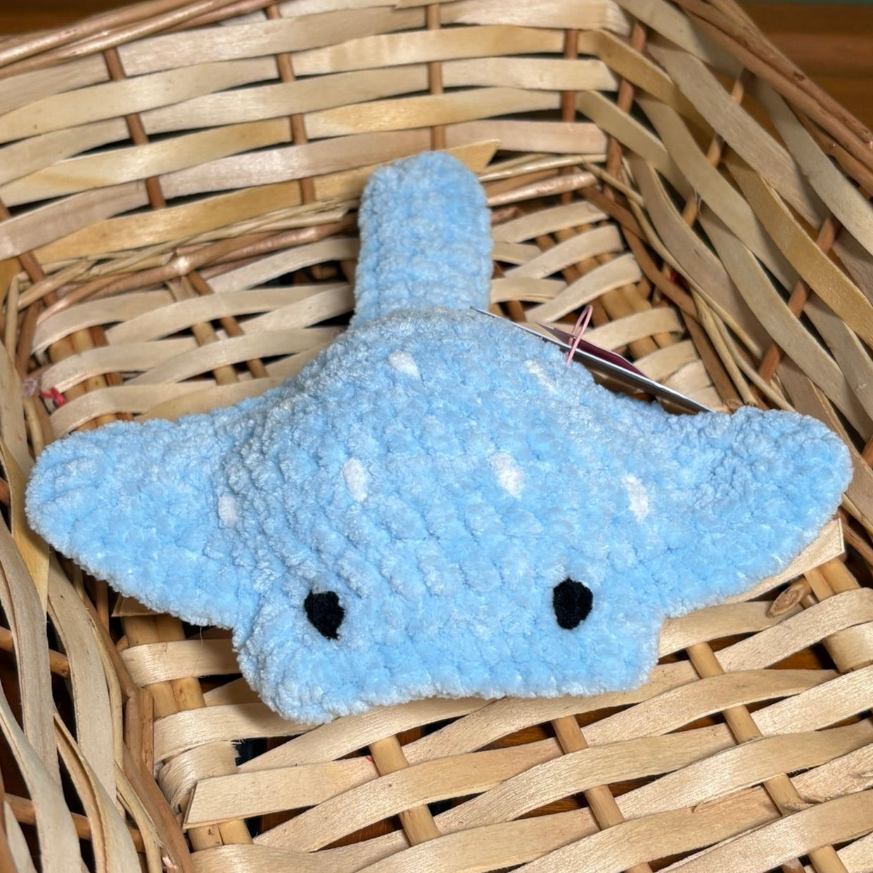 Crochet Chenille Mini Stingrays with Embroidered Eyes