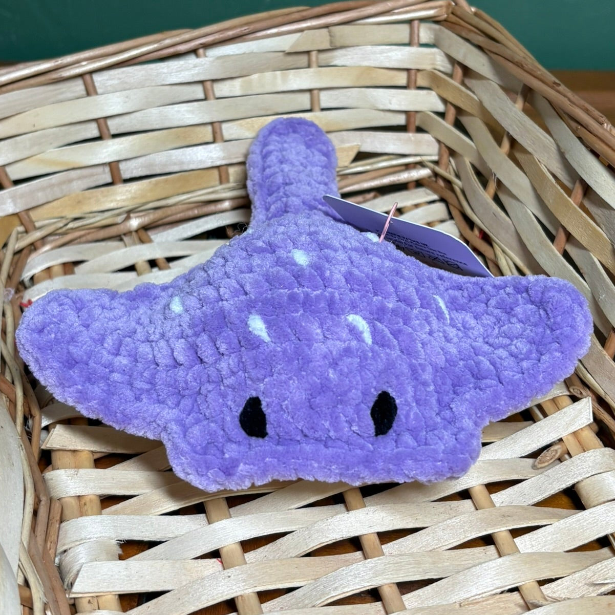 Crochet Chenille Mini Stingrays with Embroidered Eyes