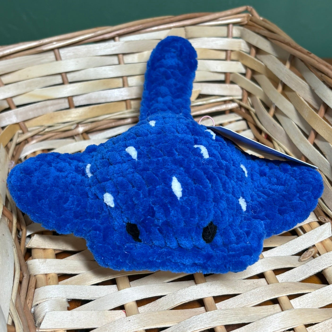 Crochet Chenille Mini Stingrays with Embroidered Eyes