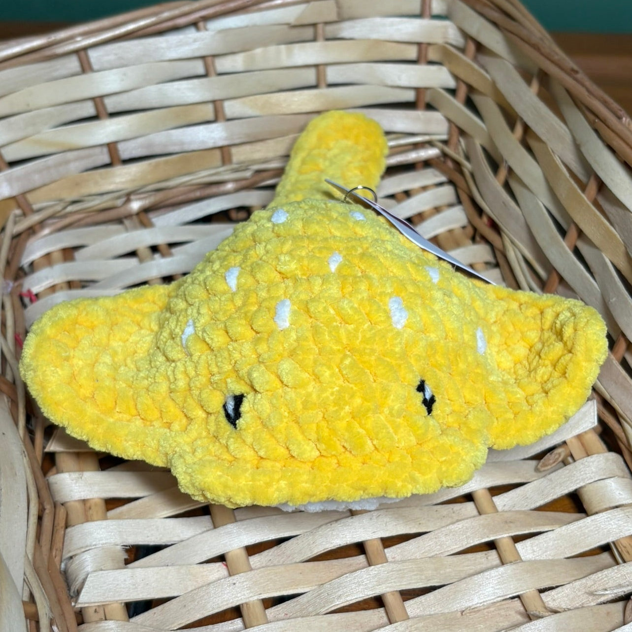 Crochet Chenille Mini Stingrays with Embroidered Eyes