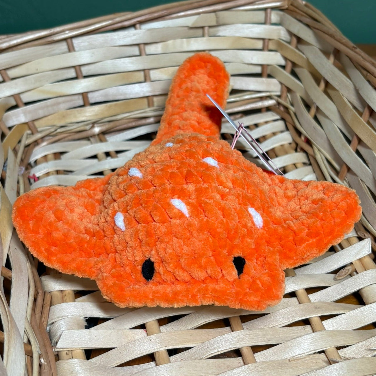 Crochet Chenille Mini Stingrays with Embroidered Eyes