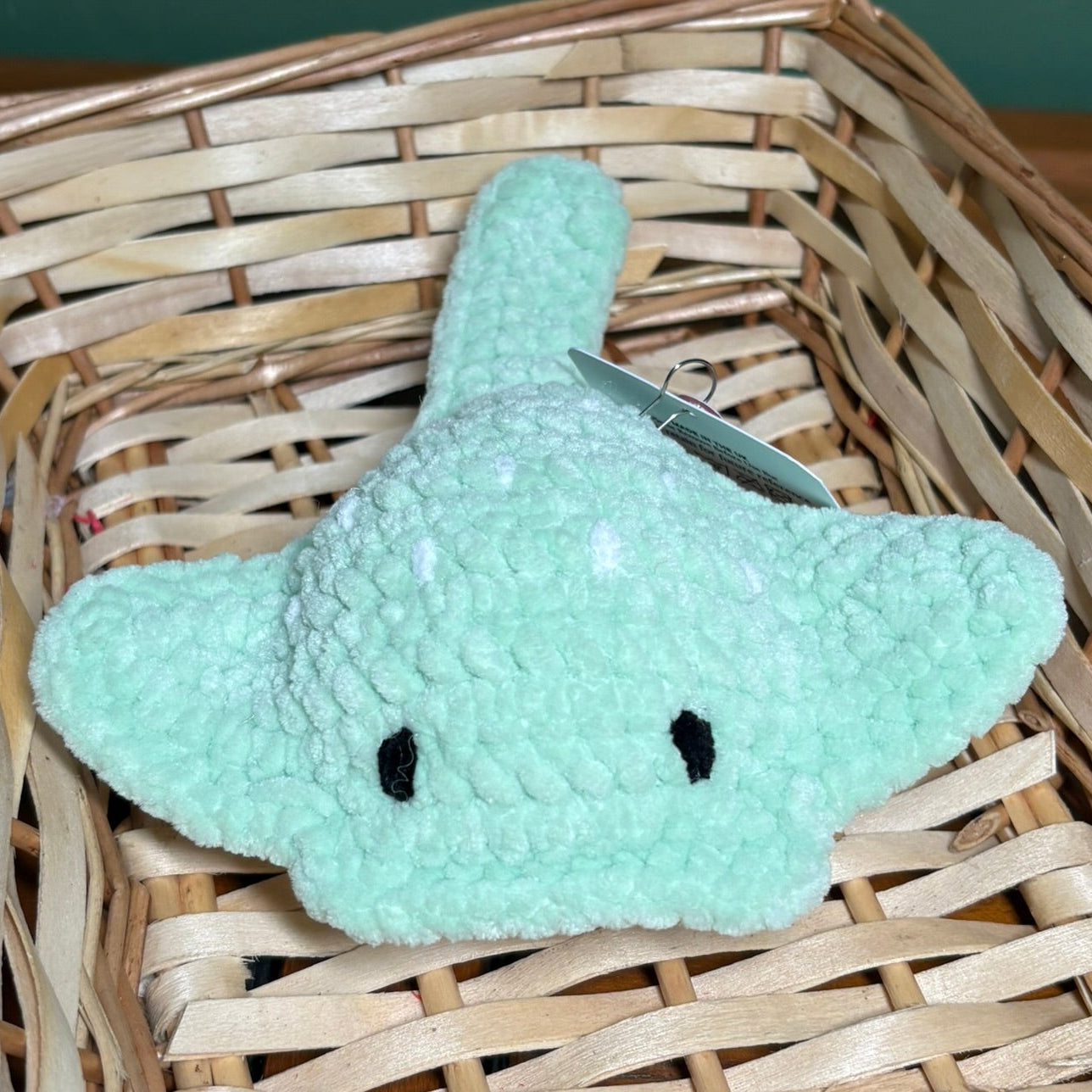 Crochet Chenille Mini Stingrays with Embroidered Eyes
