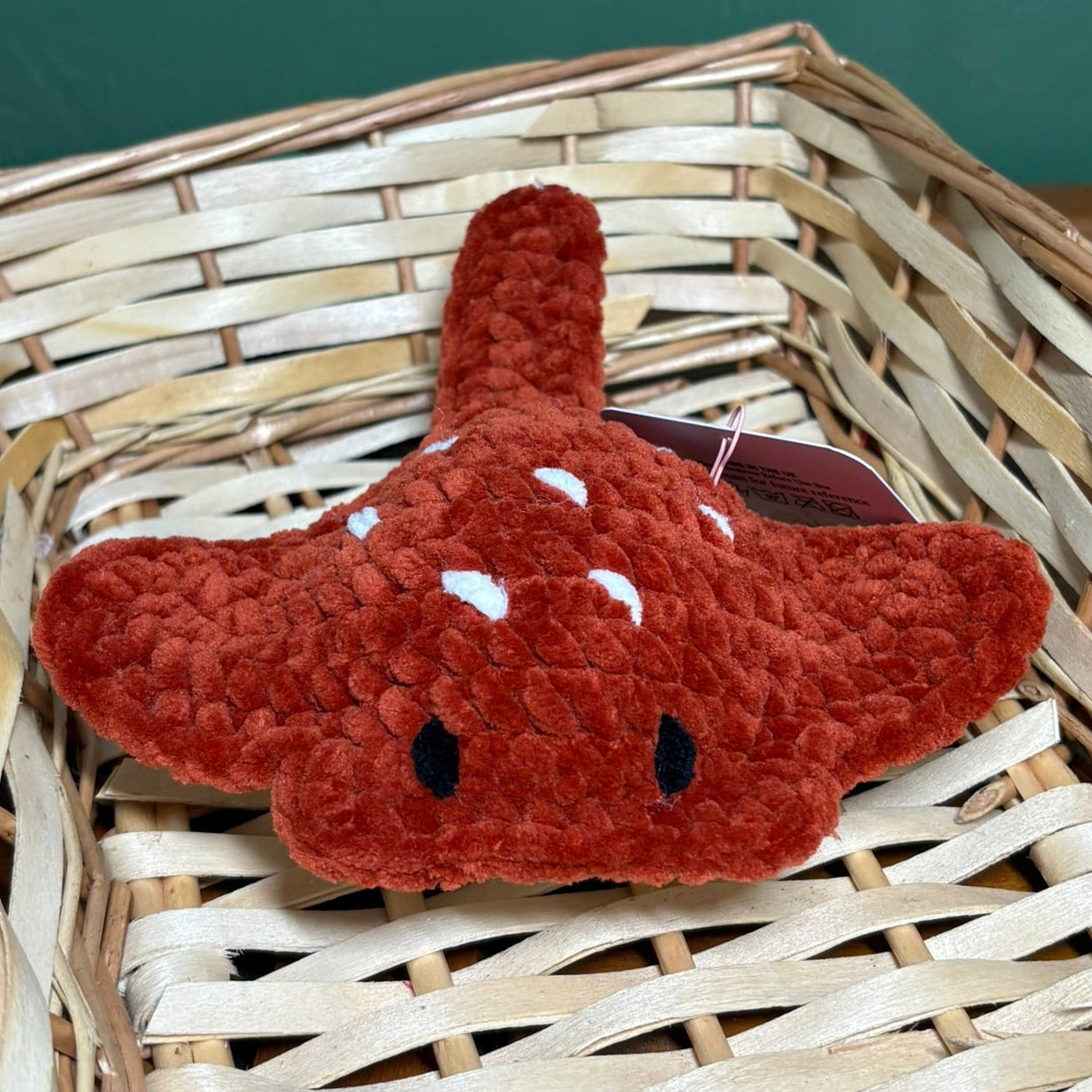 Crochet Chenille Mini Stingrays with Embroidered Eyes