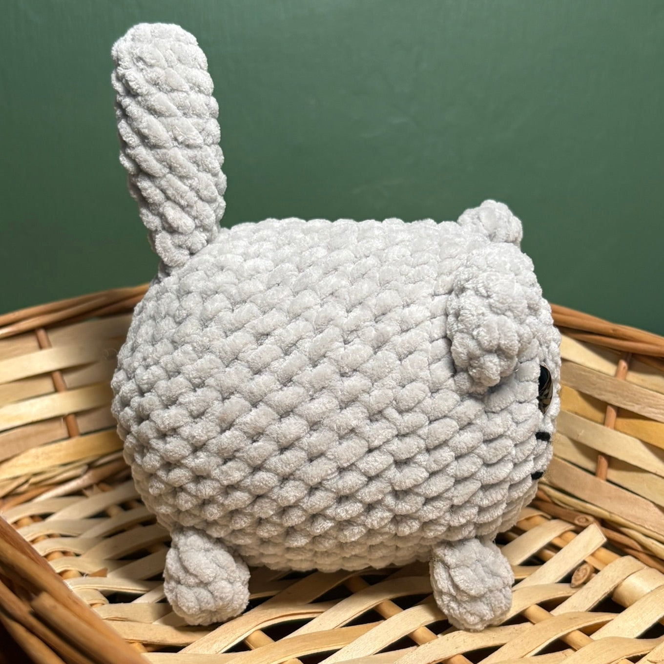 Crochet Chenille Loaf Cats with Glitter Eyes Various Colours