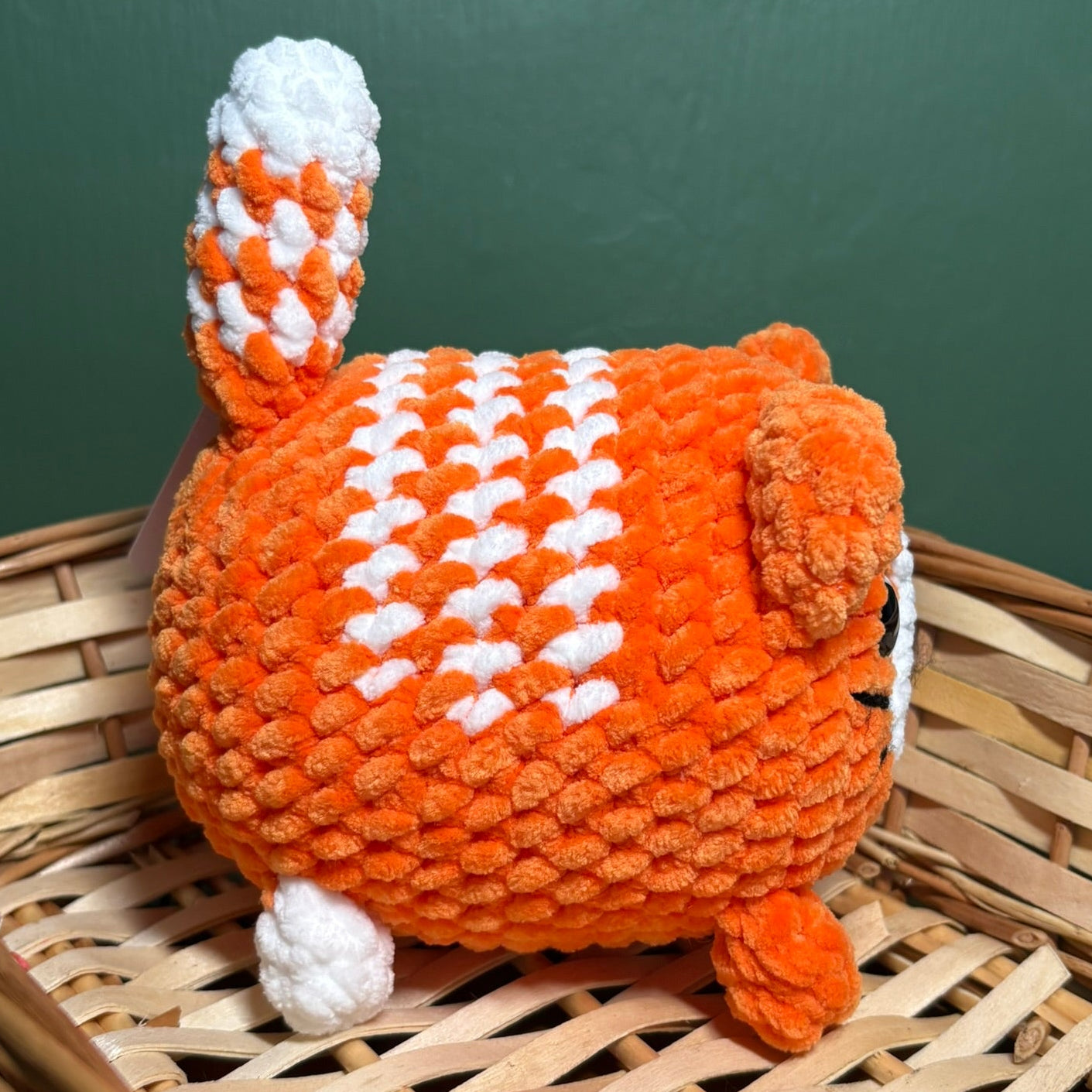 Crochet Chenille Loaf Cats with Glitter Eyes Various Colours