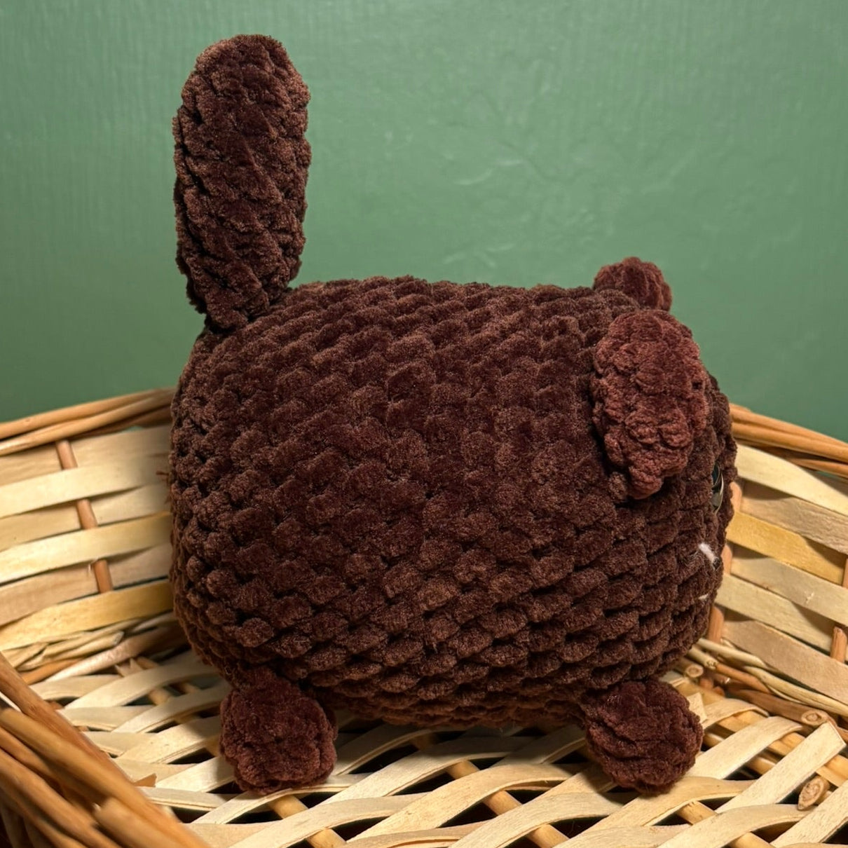 Crochet Chenille Loaf Cats with Glitter Eyes Various Colours