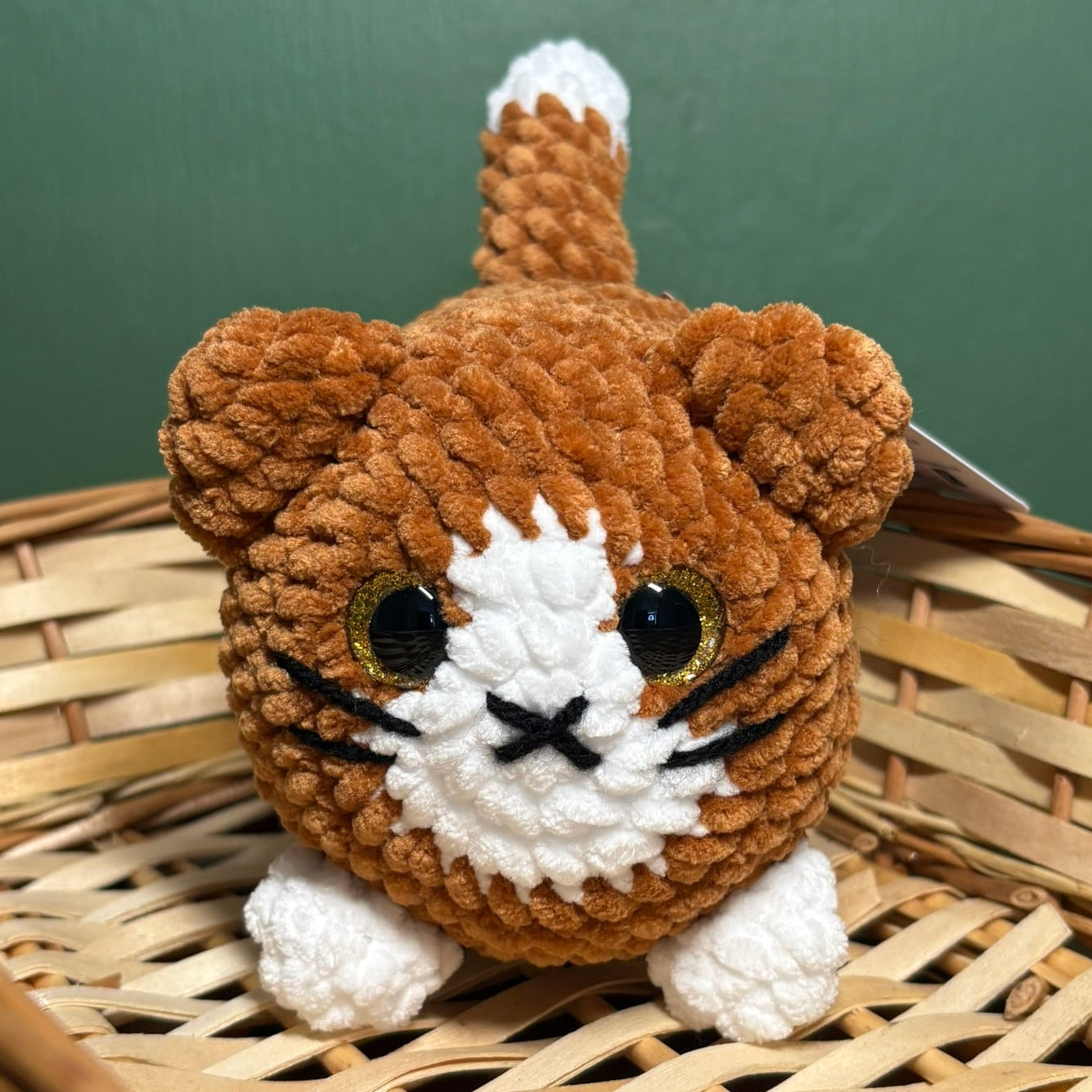 Crochet Chenille Loaf Cats with Glitter Eyes Various Colours