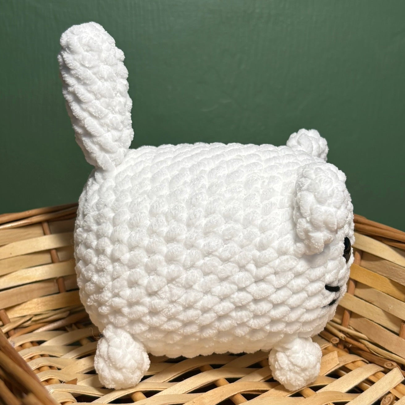 Crochet Chenille Loaf Cats with Glitter Eyes Various Colours