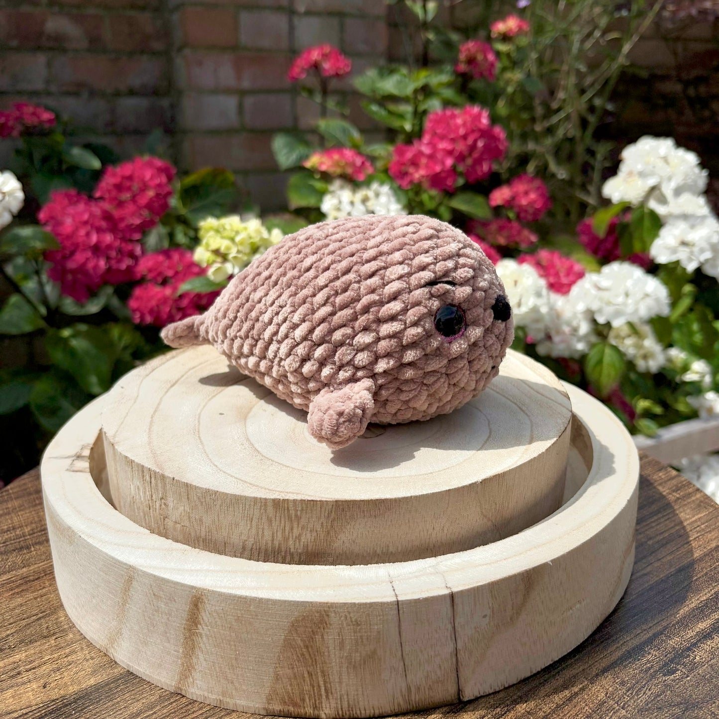 Crochet Chenille Seal in Brown