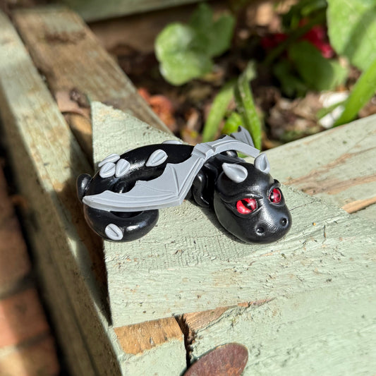 Black And Grey Whimsy Dragon