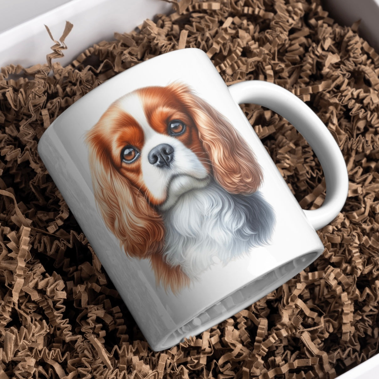 Cavalier King Charles Spaniel Dog 11oz White Mug, Perfect Gift Idea As It Comes Boxed.