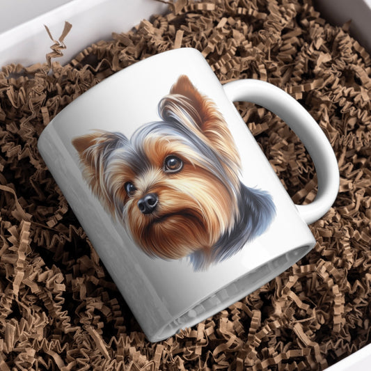 Yorkshire Terrier Dog 11oz White Mug, Perfect Gift Idea As It Comes Boxed.