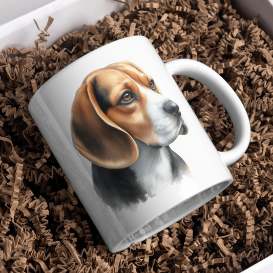 Beagle Dog 11oz White Mug, Perfect Gift Idea As It Comes Boxed.
