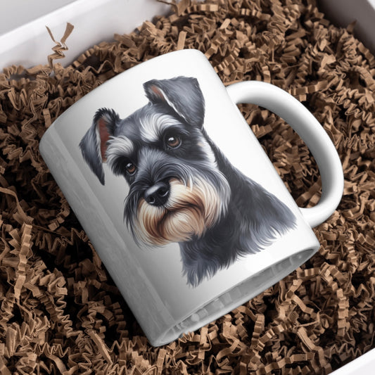 Schnauzer Dog 11oz White Mug, Perfect Gift Idea As It Comes Boxed.