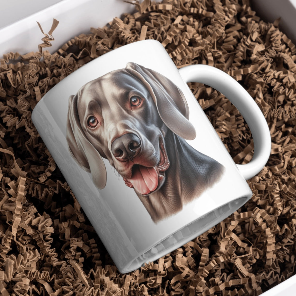 Weimaraner Dog 11oz White Mug, Perfect Gift Idea As It Comes Boxed.
