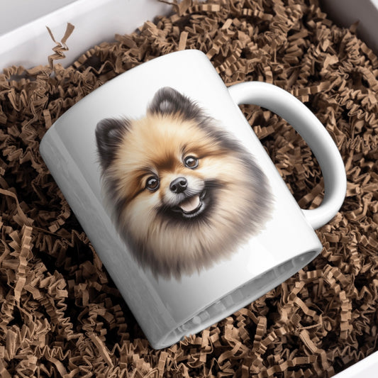 Pomeranian Dog 11oz White Mug, Perfect Gift Idea As It Comes Boxed.