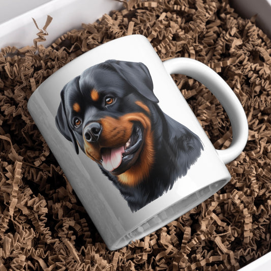 Rottweiler Dog 11oz White Mug, Perfect Gift Idea As It Comes Boxed.
