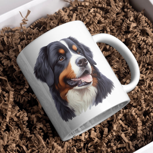 Bernese Mountain Dog 11oz White Mug, Perfect Gift Idea As It Comes Boxed.