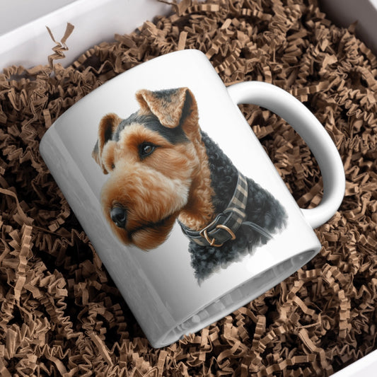 Airedale Terrier 11oz White Mug, Perfect Gift Idea As It Comes Boxed.