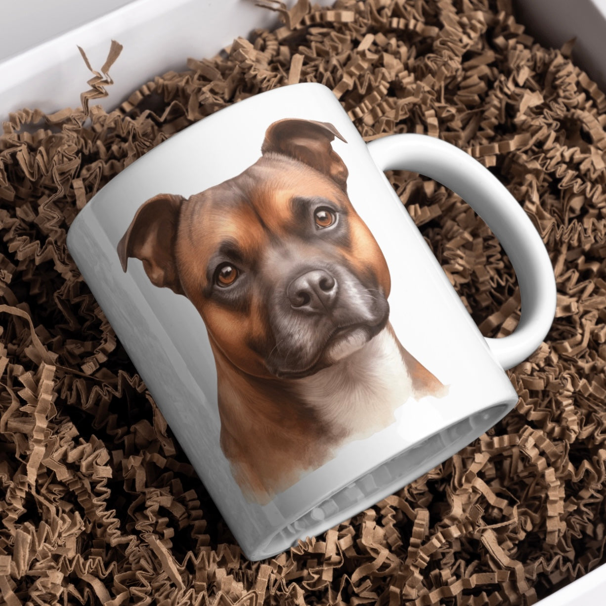 Staffordshire Bull Terrier Dog 11oz White Mug, Perfect Gift Idea As It Comes Boxed.