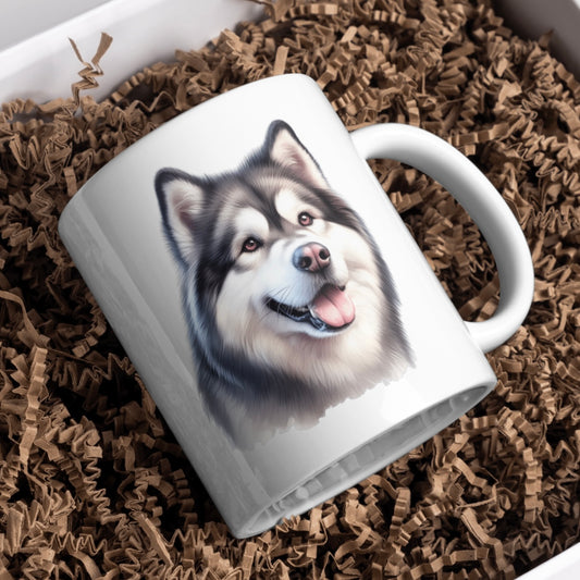 Alaskan Malamute Dog 11oz White Mug, Perfect Gift Idea As It Comes Boxed.